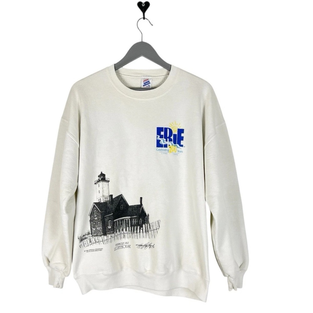 Vintage‎ Erie Presque Isle Lighthouse Sweatshirt 1990s Bicentennial Size XL